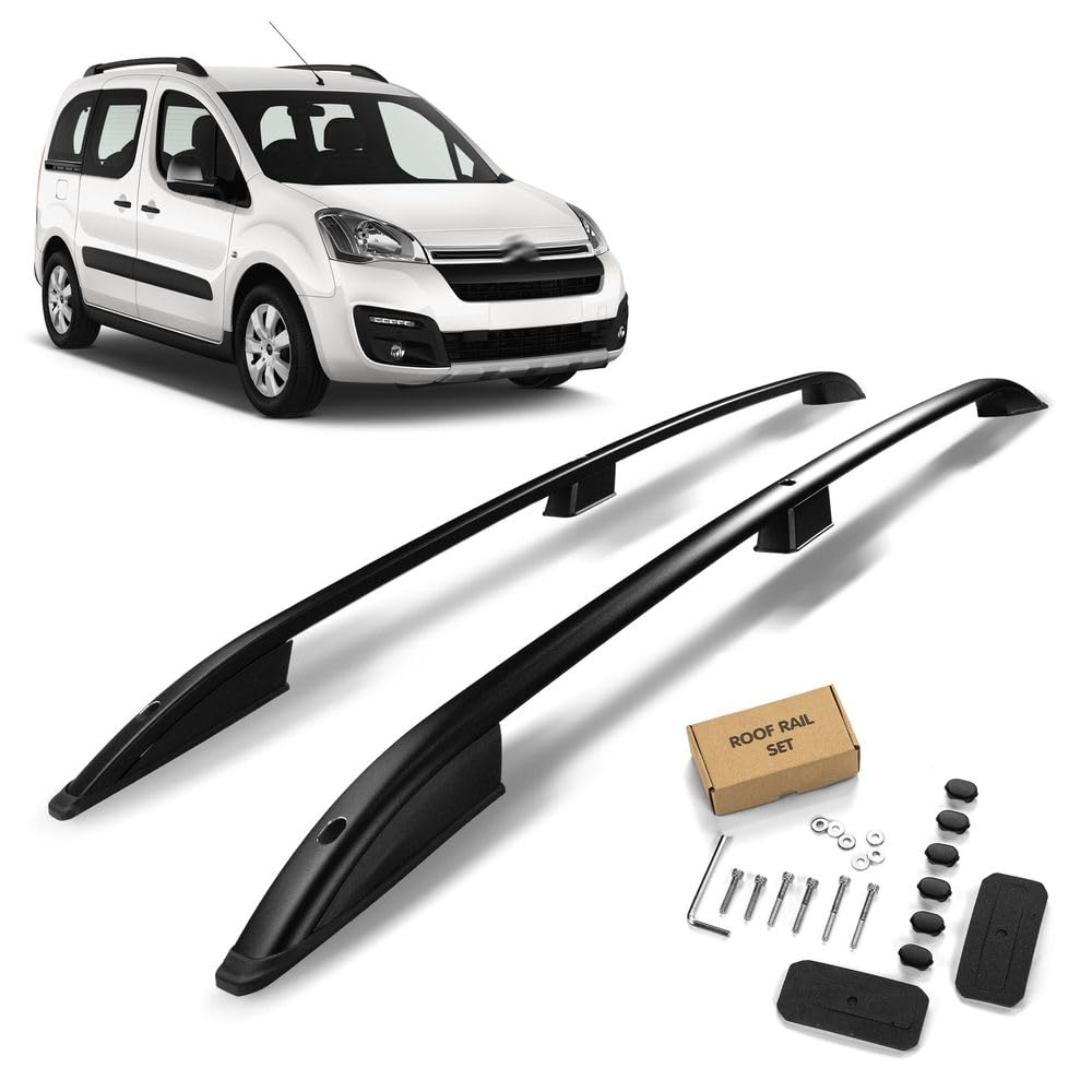CHROMEMASTER | Barras Portaequipajes, Rieles de Techo Compatible con Citroen Berlingo L1 Corto 2008-2018; Se Utilizan para el Montaje de Portaequipajes de Techo, Cajas de Techo o Portabicicletas