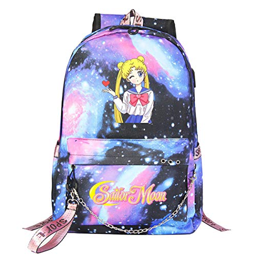 WANHONGYUE Sailor Moon Anime Laptop Backpack 15.6' Mochilas Escolares Mochila Tipo Casual Bolsa para...