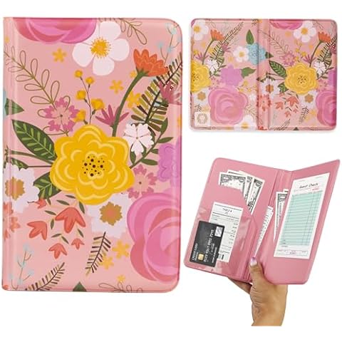 Restaurant Check Presenters - Pink Guest Check Card Holder - 5.1" x 7.9" Pink 20 Pack, Standard Check Book Cover