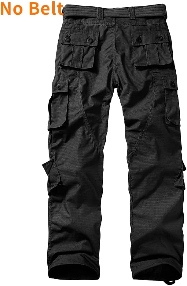 Men's Waterproof Hiking Pants Ripstop Wild Cargo Pants Army Camo Combat Casual Work Pants with 8 Pockets