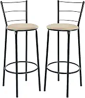 Kit 2 Banquetas Alta Banco Bistro Desmontavel Preto Balcao Cozinha Área Gourmet 90cm Altura (VERMELHO) (BEGE)