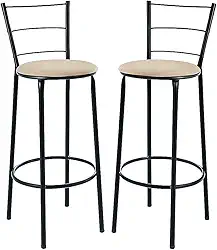 Kit 2 Banquetas Alta Banco Bistro Desmontavel Preto Balcao Cozinha Área Gourmet 90cm Altura (VERMELHO) (BEGE)