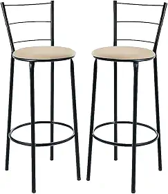 Kit 2 Banquetas Alta Banco Bistro Desmontavel Preto Balcao Cozinha Área Gourmet 90cm Altura (VERMELHO) (BEGE)