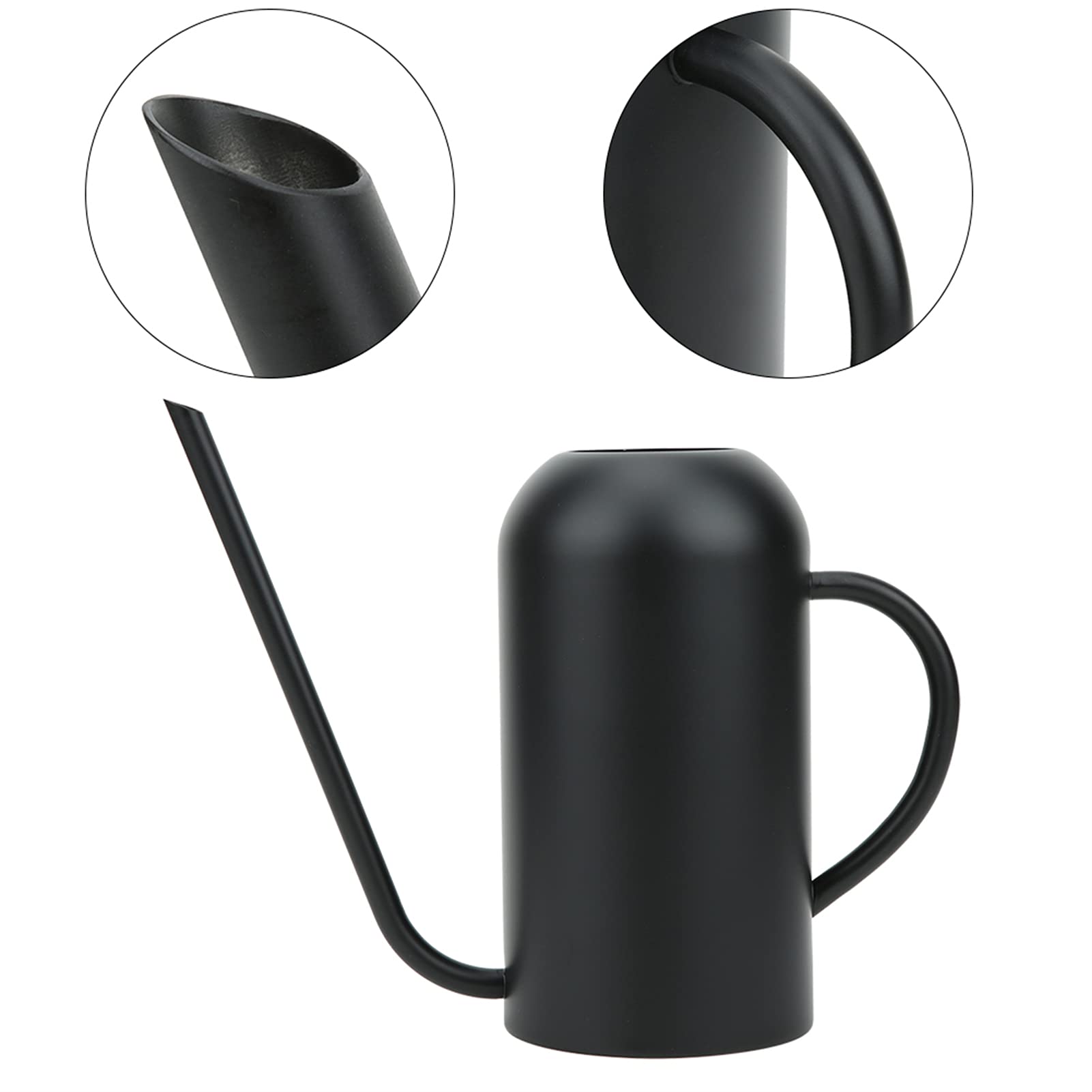 Annaffiatoio Acciaio Inossidabile 1,5L per Piante Grasse e Appartamento, Design Bocca Lunga, Metallo Contemporaneo per Giardinaggio Vaso Fiori Interni ed Esterni