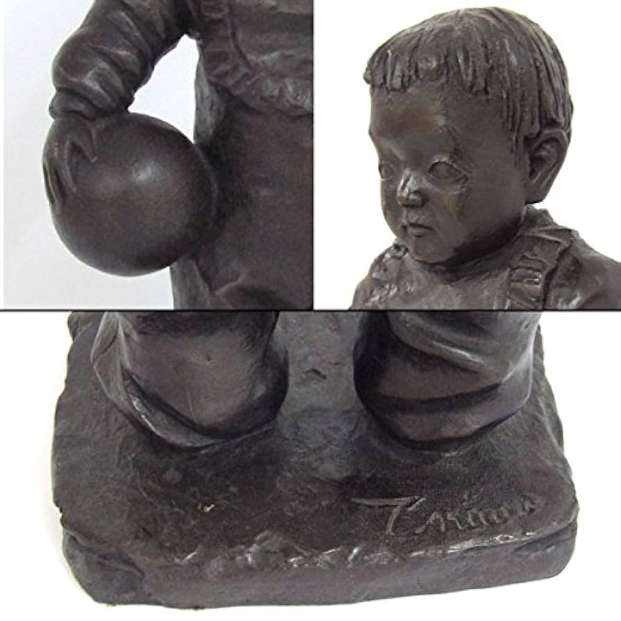 Amazon.co.jp: 丹羽武雄『童』ブロンズ像 銅像 彫像 彫刻 人物像