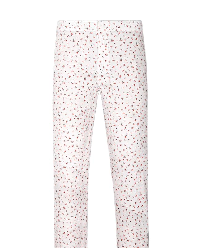 french crown Men's Bright White Floral Printed Oxford Lounge Pants-picture-22