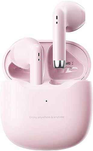 Auriculares inalámbricos rosa True Wireless Bluetooth 5.3 con micrófono para hacer ejercicio Auriculares con cancelación de ruido Auriculares