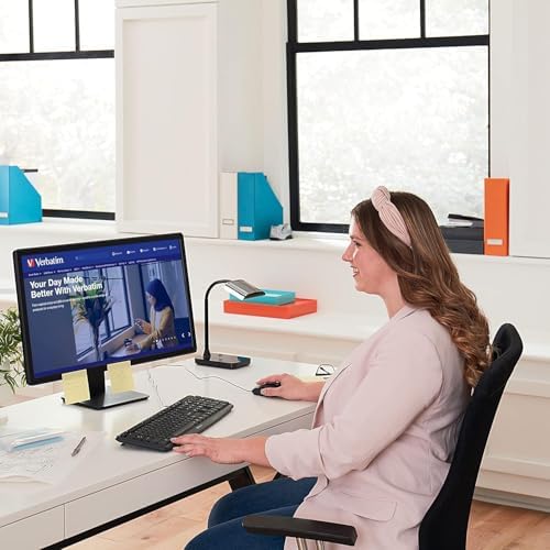 Verbatim Slimline Wired Keyboard and Mouse Combo USB Plug-and-Play Numeric Keypad Adjustable Tilt Legs Optical Corded Mouse Full-Size Computer Keyboard Compatible with PC, Laptop - FFP Packaging Black