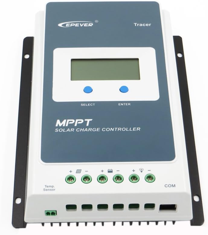 EPEVER Tracer an 30A 40A MPPT Solar Charge Controller 100V PV Negative Grounded Solar Regulator with LCD Display High Tracking Efficiency up to 98% (Tracer 3210AN 30A)