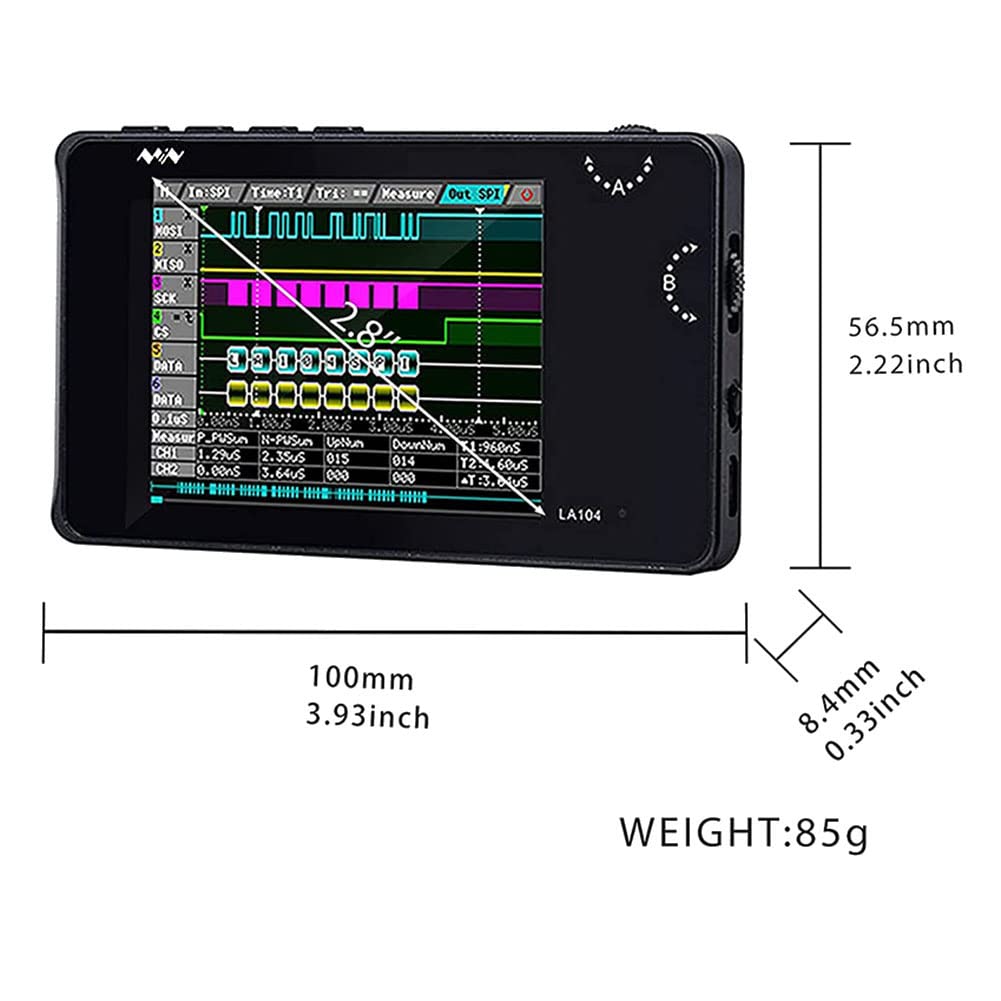 Logic Analyzer LA104 Taschenformat, tragbar, SPI I2C UART 100 /S, maximale Prozentrate