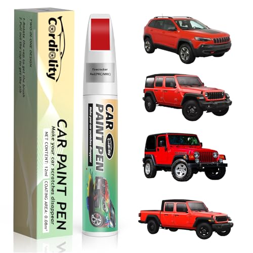 Image of Car Touch Up Paint Firecracker Red(PRC /MRC) for Jeep, Color Accurate Car Scratch Repair Pen Fix Auto Paint Chips and Nicks