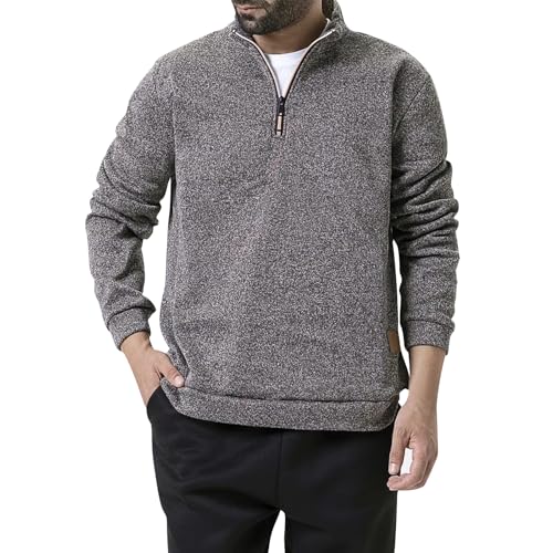 Half Zip Pullover Men Workout Sweatshirt Sherpa 3/4 Zip Cotton Clothes Oversized Golf Shirt