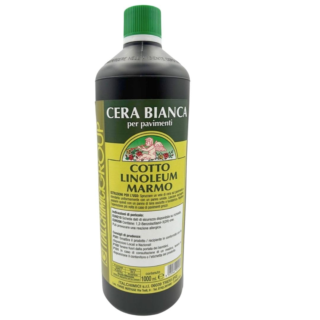 Cera Pavimenti Bianca 1L – Protettiva e Lucidante per Cotto, Marmo e Linoleum, Nutre e Ravviva le Superfici