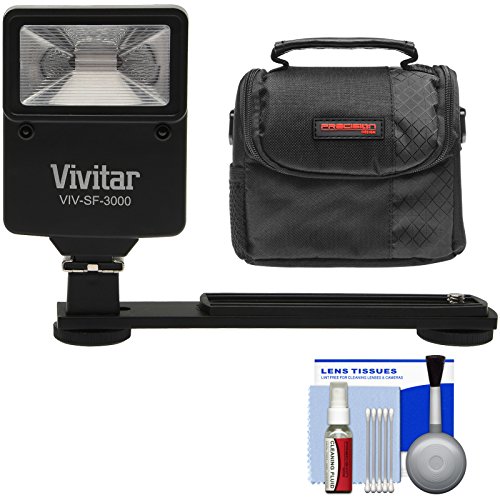 Vivitar Sf-3000 Digital Slave Flash & Bracket With Case + Cleaning Kit #TOP11