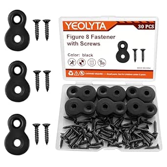30 Pcs Heavy Duty Figure 8 Fasteners with Screws for Furniture and Tabletop Installation