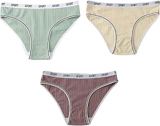 Braguitas Absorbentes para El Período Cómodas a Prueba de Fugas de Algodón Transpirables Elásticas para Posparto para Adolescentes 3 Unidades Color Verde Amarillo y Morado Talla 4Xl