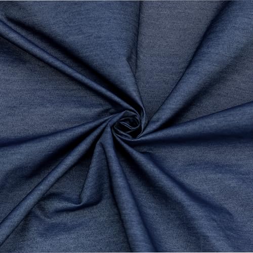 Image of BIGREAMS Unstitched Yarn Dyed Pure Cotton Denim Shirt Fabric - 58 inch Wide