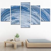SIGNWIN 5 Panel Canvas Wall Art Modern Art Abstract Contemporary Edgy Mixed Media Multicolor Patterns for Home Decorations Ready to Hang - 60