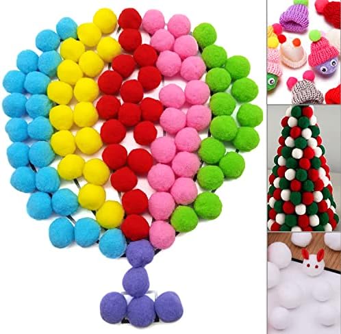 Cldamecy 150 Pcs 1-Inch Pink Pom Pom Balls with 20 pcs Googly Eyes,Small Elastic Pompoms for Kids DIY Craft Projects and Decorations 5 51fACTYq AL. AC