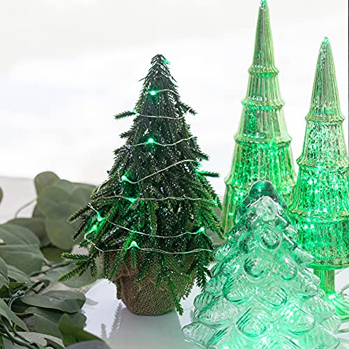 Itart Micro Led String Lights Battery Powered 8 Pack Green Mini String Light 20 Led 6Ft Ultra Thin Silver Wire Rope Lights For St Patricks Day Mardi Gras Halloween Wedding Party Decor #TOP1