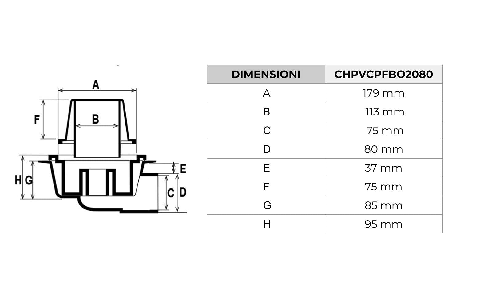 First Plast chpvcpfbo2080-y pokrywa szybu sifonato z PCW, szara, 200 x 200 mm