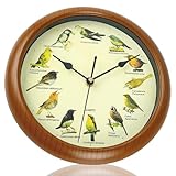 Material de calidad: elaborado con materiales PP + con una cara de espejo de vidrio, este reloj de pájaro cantor está diseñado para durar..Su construcción robusta garantiza un uso prolongado y resistencia, manteniendo su apariencia elegante a lo largo del tiempo.