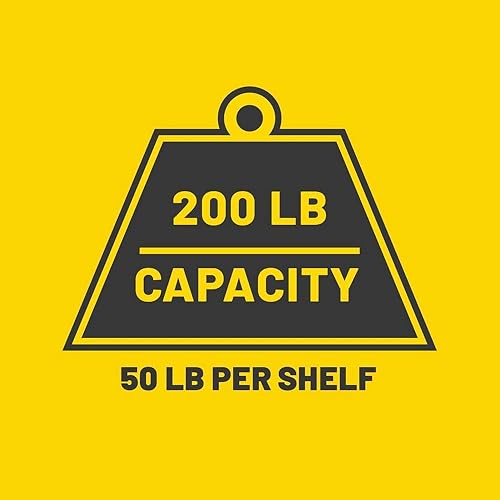 Miniatura 6 de Plano Estantes de almacenamiento de plástico estándar de 4 estantes, 48 x 21 x 14 pulgadas, capacidad de 200 libras, estantes de despensa, oficina,