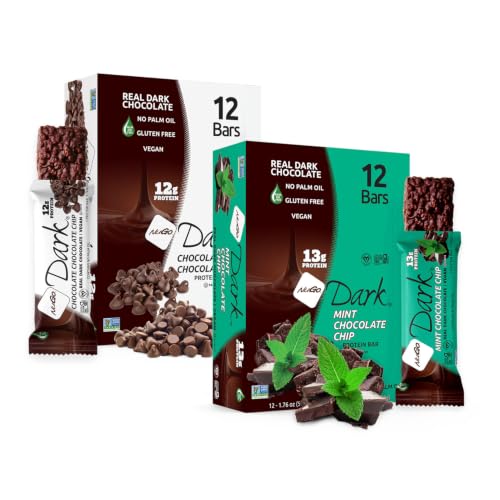 Image of NuGo Dark, Mint & Choco Chip, 12g Vegan Protein Bar, Gluten Free, 24 Count