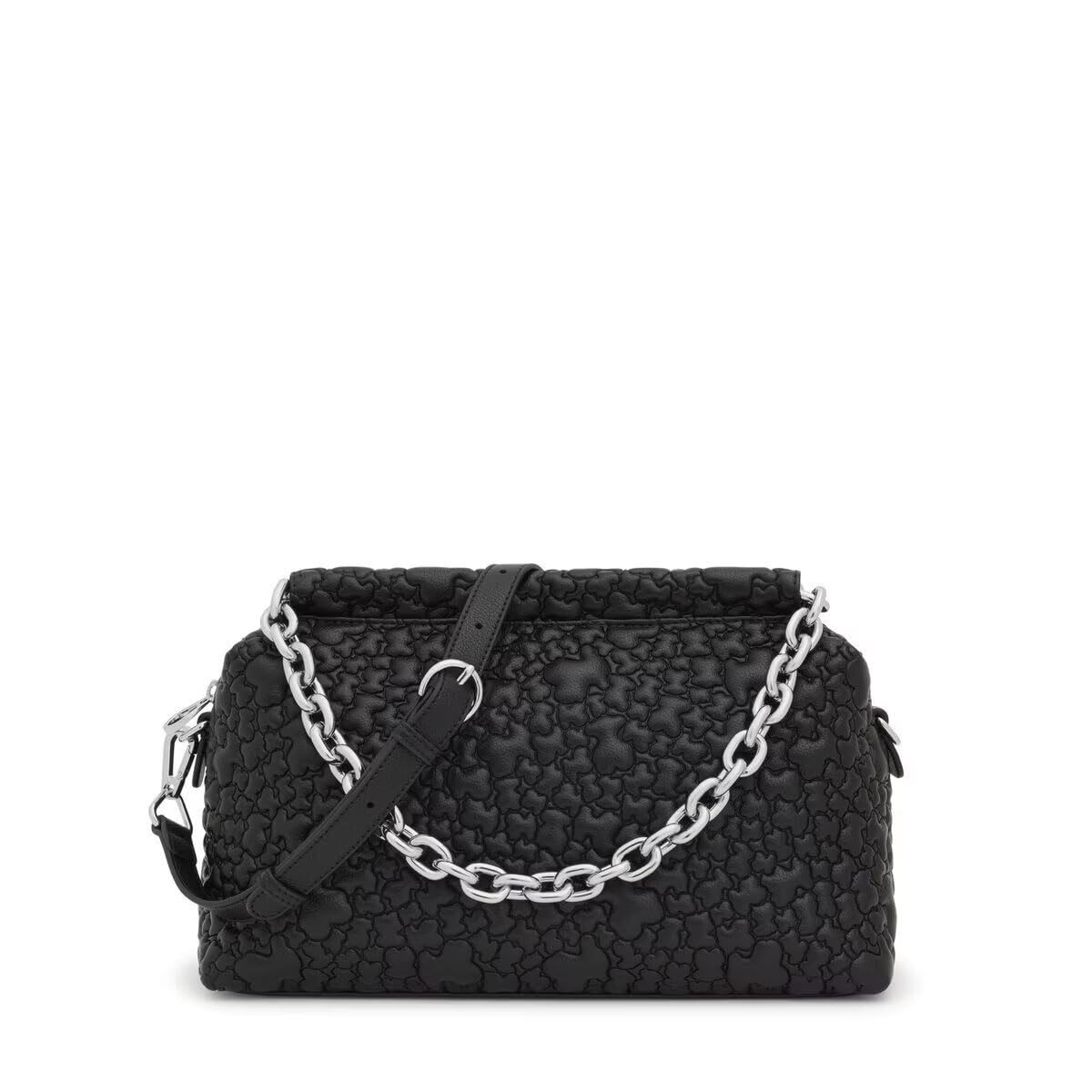 TOUS Women's Jane Puffy Bag, Black/White, Mediano