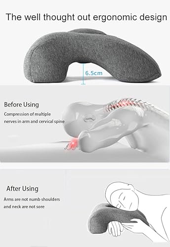 Fcare Desk Pillow For Napping, Travel Neck Pillow Memory Foam Wedge For Sleeping, Slow Rebound Back Pillow (Slightly Hard) For Slender Ladies & Teenagers, Comfortable Washable Velvet Cover #TOP3