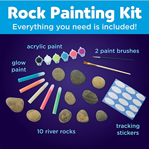 Creativity for Kids Glow in the Dark Rock Painting Kit - Painting Rocks Kids Craft, Arts and Crafts