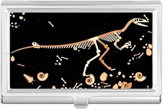 Bones Black Small Dinosaur Business Card Holder Case Pocket Box Wallet