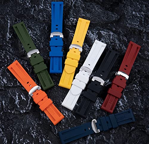 24mm Nature Soft Rubber For Strap Butterfly Buckle PAM111/441/389 Belt Watch Band Accessories2