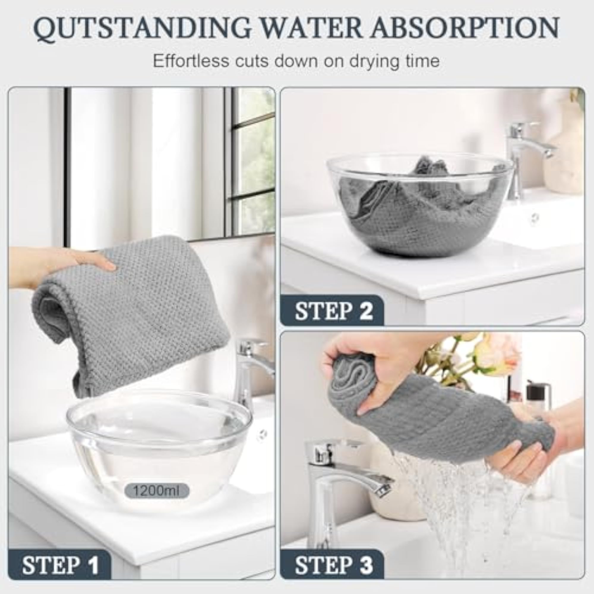 2 Pack Super Soft Microfiber Hair Towels for Women