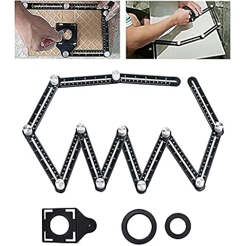 Multi Angle Measuring Ruler Angle Measurement Tool, DIY Angle Measuring Ruler, Precise Premium Aluminum Alloy Angle Measuring Ruler, Opening Locator Measurement Tool for handymen, Carpenters, Tilers Cover