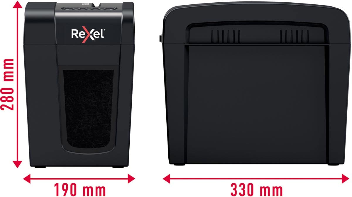 Rexel X6-SL Whisper-Shred, Niszczarka do Papieru, Tnie na Konfetti 6 kartek (80 gsm), Poziom Bezpieczeństwa P-4, Domowe Biuro, Pojemność 10L, Cicha i Kompaktowa, Seria Protect (2020125EU)