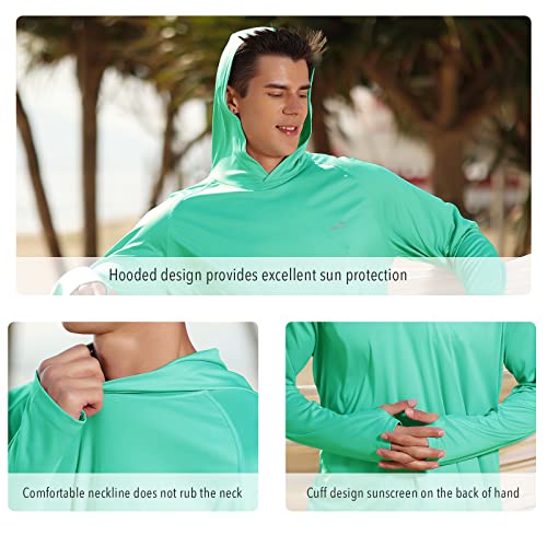 Image of Men's UPF 50+ Long Sleeve Sun Shirts UV Protection Hoodie Rash Guard Hiking Fishing Swim T Shirt