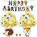 Globos para fiesta de niños de la selva Bosque animales Decoración Globos Decoración de Fiesta de Bosque Globo Papel Aluminio Fox Erizo Globo Látex con feliz cumpleaños pancarta-25 piezas