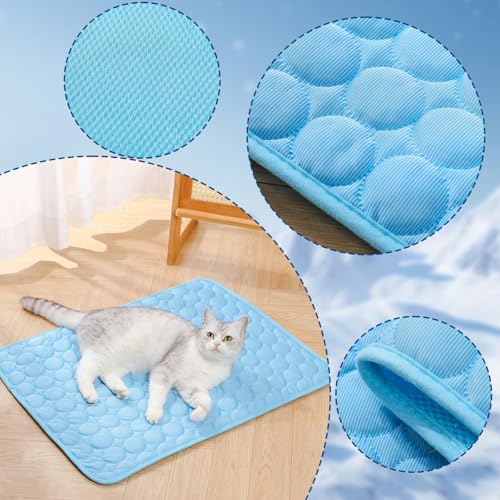 KASESSS Dog Cooling Mat Self Cooling Mat for Dogs in Hot Summer Self Coolings Pad Washable Pet cooling mat for Small and Medium Cats Dogs(Blue, L- 55 x 75cm) - Image 3