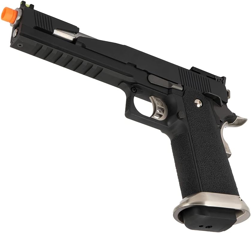 1911 Hi-Capa T-Rex Competition Gas Blowback Airsoft Pistol w/Top Ports (Color: Black & Silver) - WE-Tech
