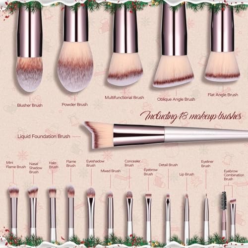 BS-MALL Makeup Brush Set 18 Pcs Premium Synthetic Foundation Powder Concealers Eye shadows Blush Makeup Brushes with black case
