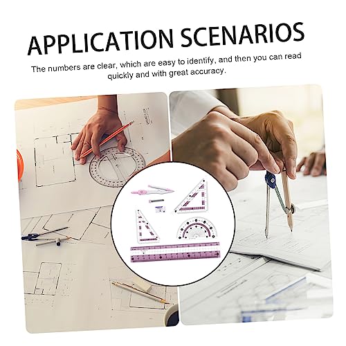 Tofficu Conjunto De 5 Conjuntos De Réguas Para Crianças Conjunto De Materiais De Escritório Multifer