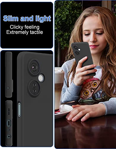 Image of DIZORO Microfiber Candy Case Compatible for Oneplus Nord CE3 Lite 5G Smooth Touch Cushion Liquid Soft Silicone Gel Rubber Phone Cases Non-Slip Full Body Protective Shockproof Back Cover - Black