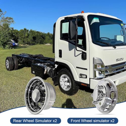 Image of hightall 17.5 Wheel Simulators, 17.5 inch 6 Lug 6Vent Holes Stainless Steel Hubcaps,Polished Surface,Bolts On Wheel Cover Set Compatible with Isuzu NQR 1994-2025