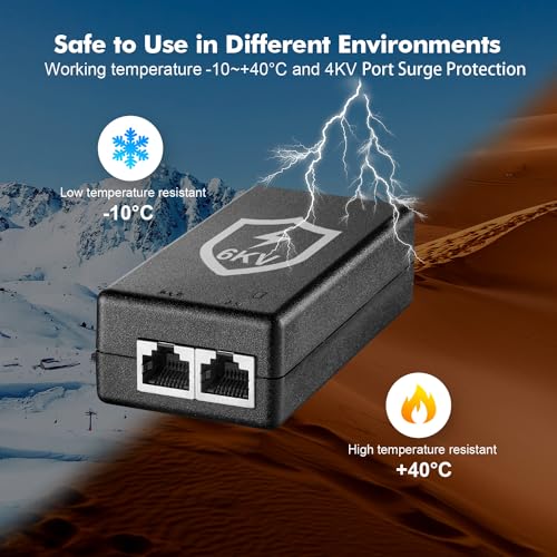 YuLinca Iniettore Poe Gigabit 15,4W, Adattatore