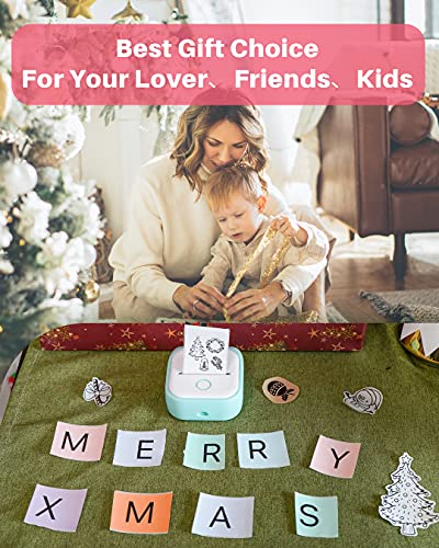 Memoqueen Mini Pocket Sticker Printer T02 Sticker Maker Machine, Thermal Photo Printer For Photos, Diaries, Memo, Study Notes, Work Plans, Wireless Receipt Printer Compatible With Ios & Android, Green #TOP1
