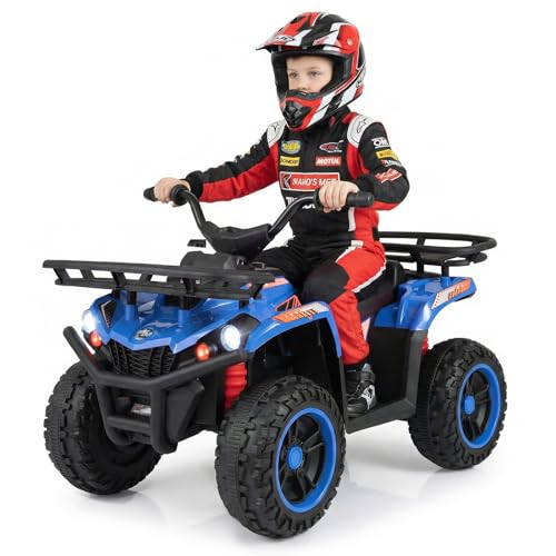 HONEY JOY 24V Kids ATV Ride-On Quad with Lights & Storage