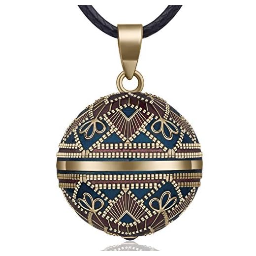 EUDORA Harmony Ball Ancien Style Fleur Musique souhaitant Carillon Boule Pendentif Collier pour Femmes Dames Cadeau de Bijoux, 114cm