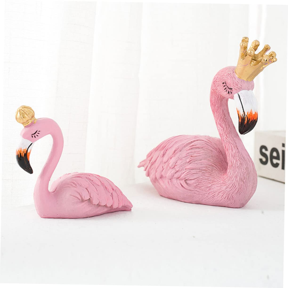 Toyvian Statua Fenicottero Rosa in Resina 2pezzi, Decorazioni