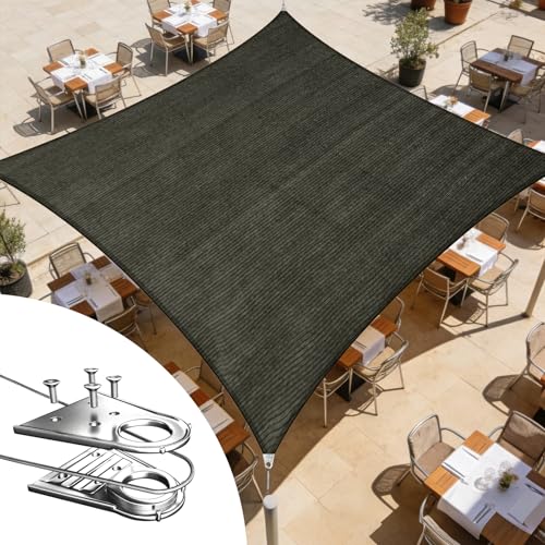 Royal Shade 12' x 16' Black Rectangle Super Ring Sun Shade Sail Canopy RSTAWS, Heavy Duty Durable...